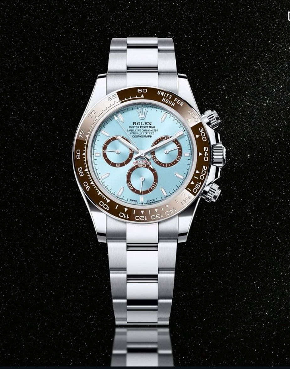 The Rolex Cosmograph Daytona Men's SILVER With Ceramic Bazel With Original Blue Dial Original Stainless Steel Watch